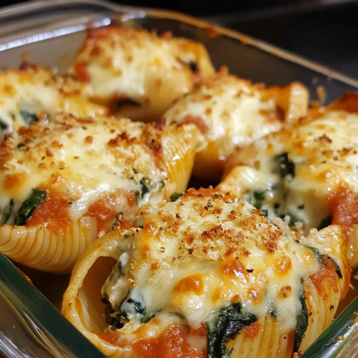 Cheesy Spinach Stuffed Shells