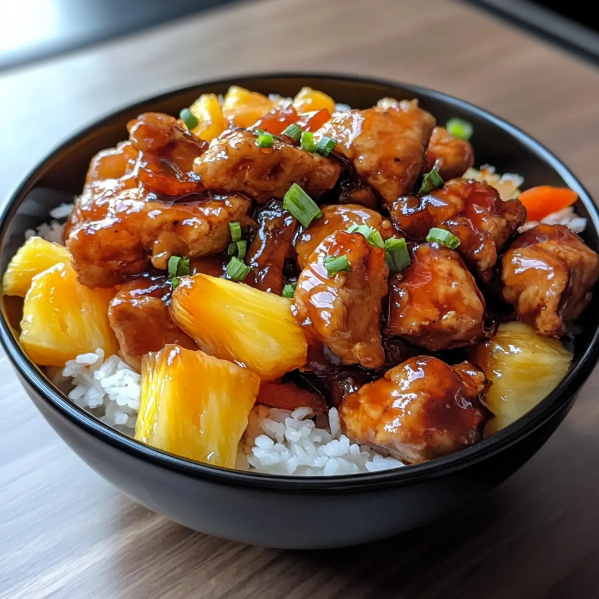 Sweet and Sour Chicken Pineapple Bowl